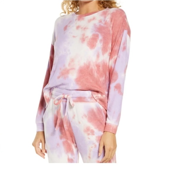 bp Tops - bp Purple Sheer tie dye cozy top size L // 1976
